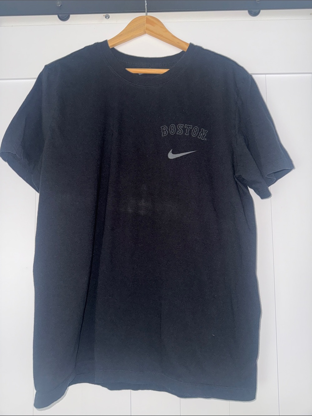 Nike Black 'Boston' Short Sleeve Tee with Grey Swoosh